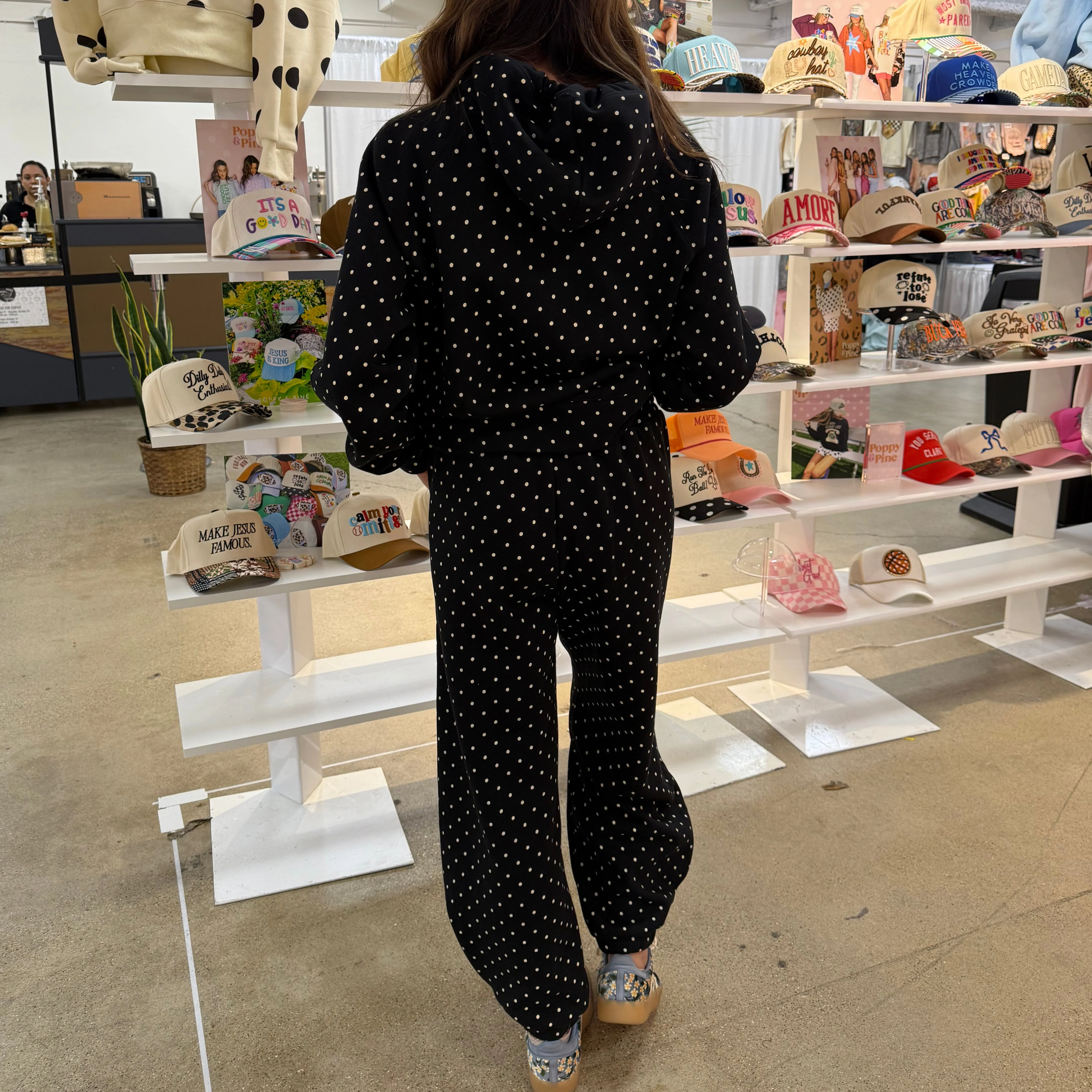 Black Ivory Polka Dot Sweatsuit Set Size Pack - Hoodie & Sweatpants (2S, 2M, 2L, 1XL) - Image 6