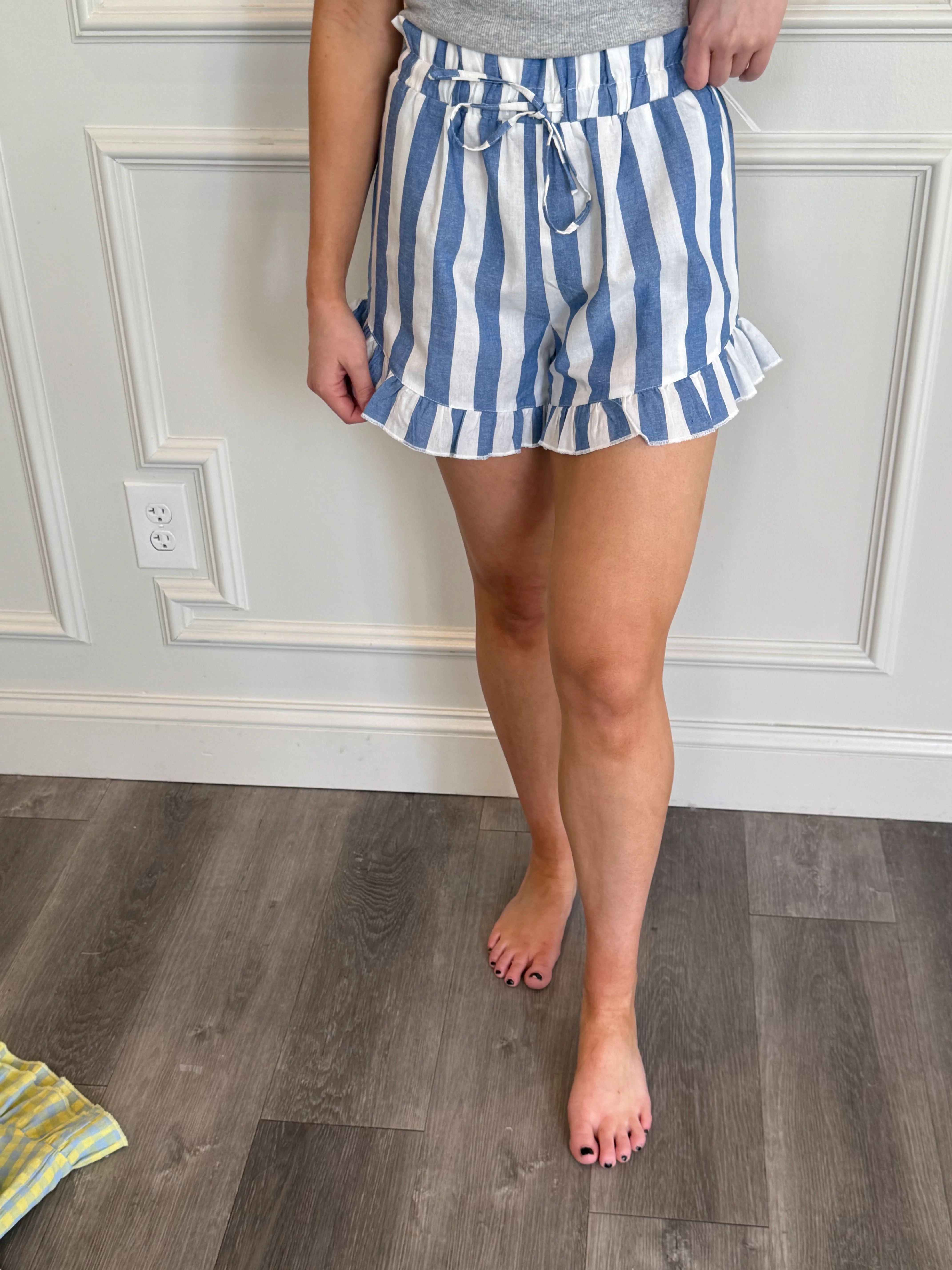 Bluebell Stripe Ruffle Short - Size Pack (2S, 2M, 2L, 1XL) PRE ORDER