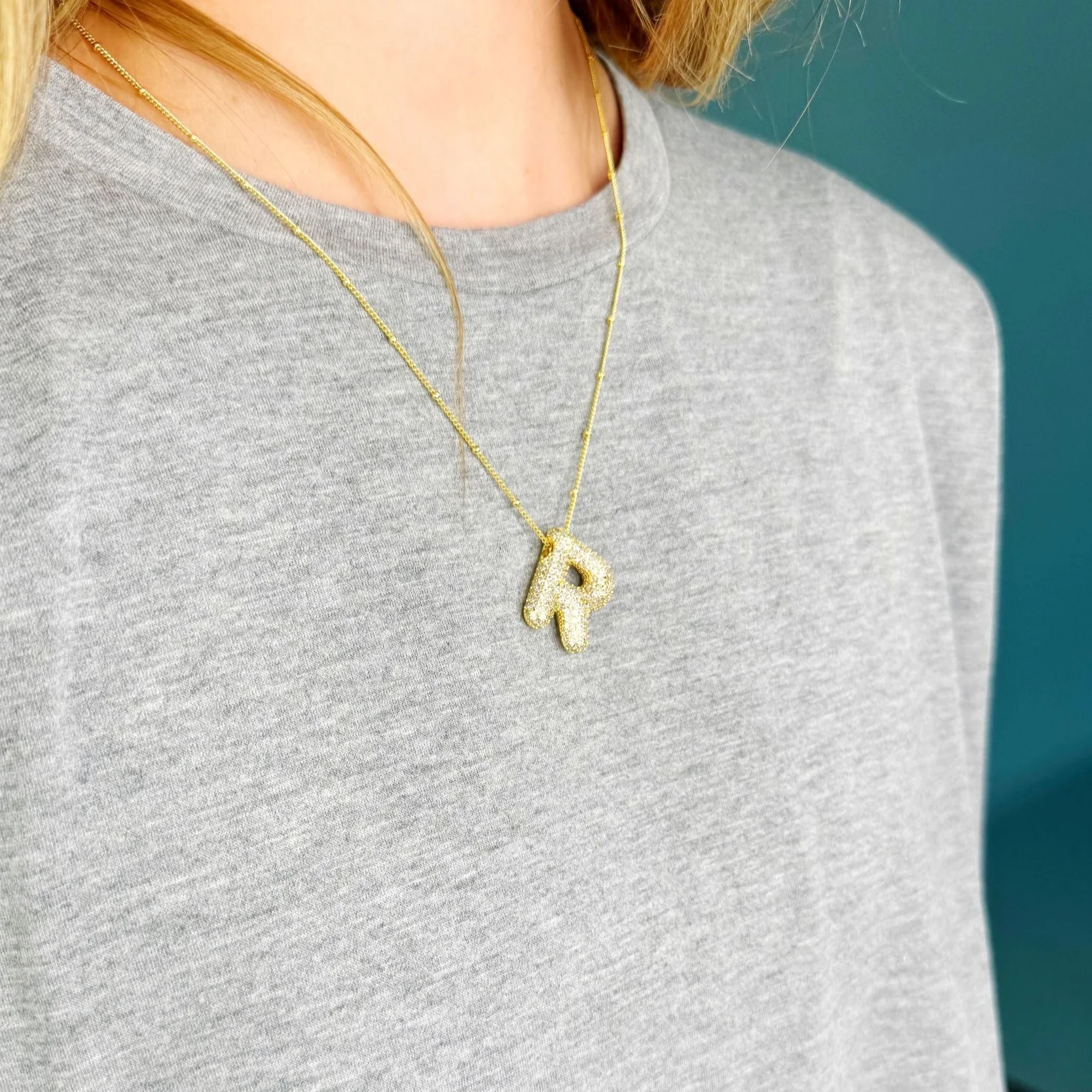 Bubble Initial Necklace - Image 4