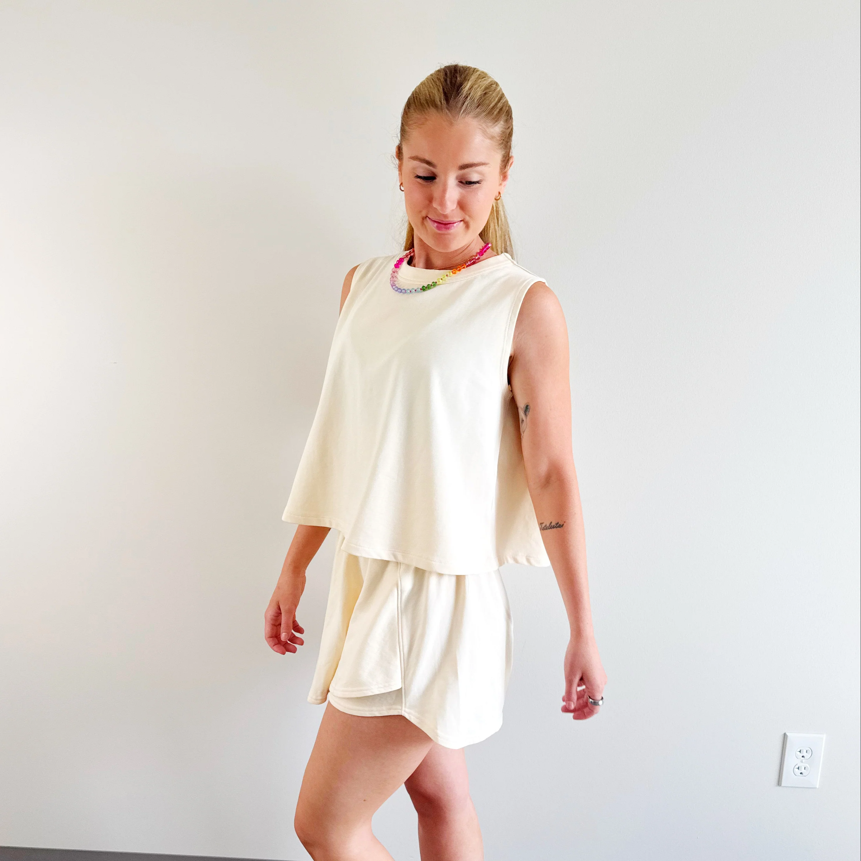 Ivory Flowy Tank - Image 3