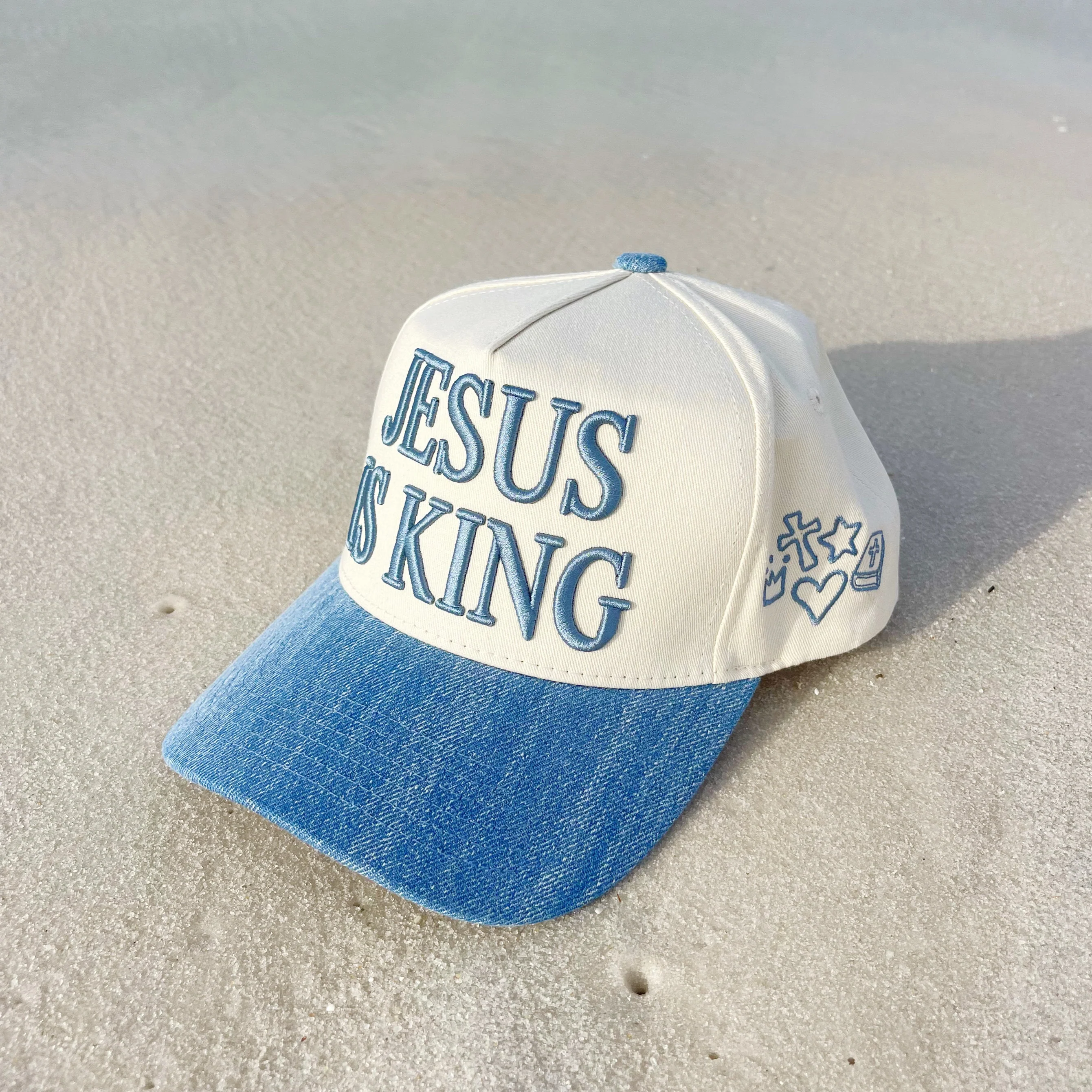 Jesus Clip Art Denim Hat-Pre Order