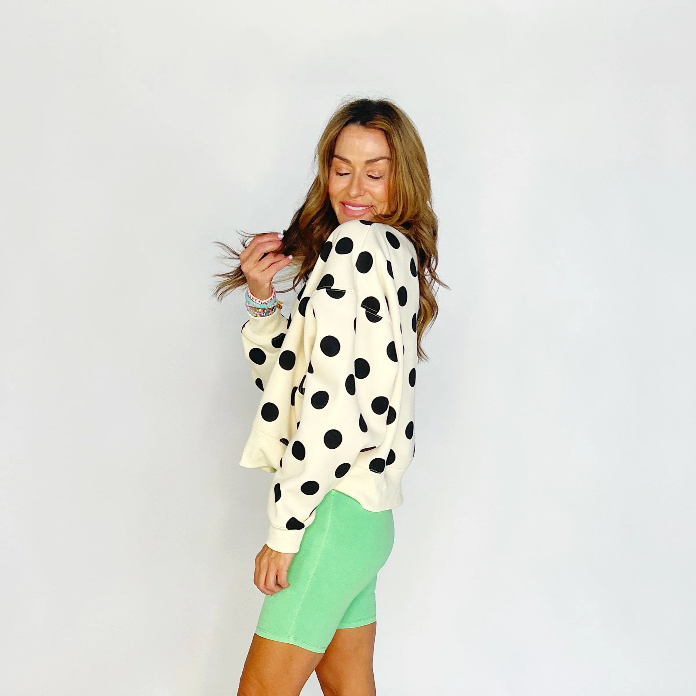 Polka Dot Crop Sweatshirt - Image 3