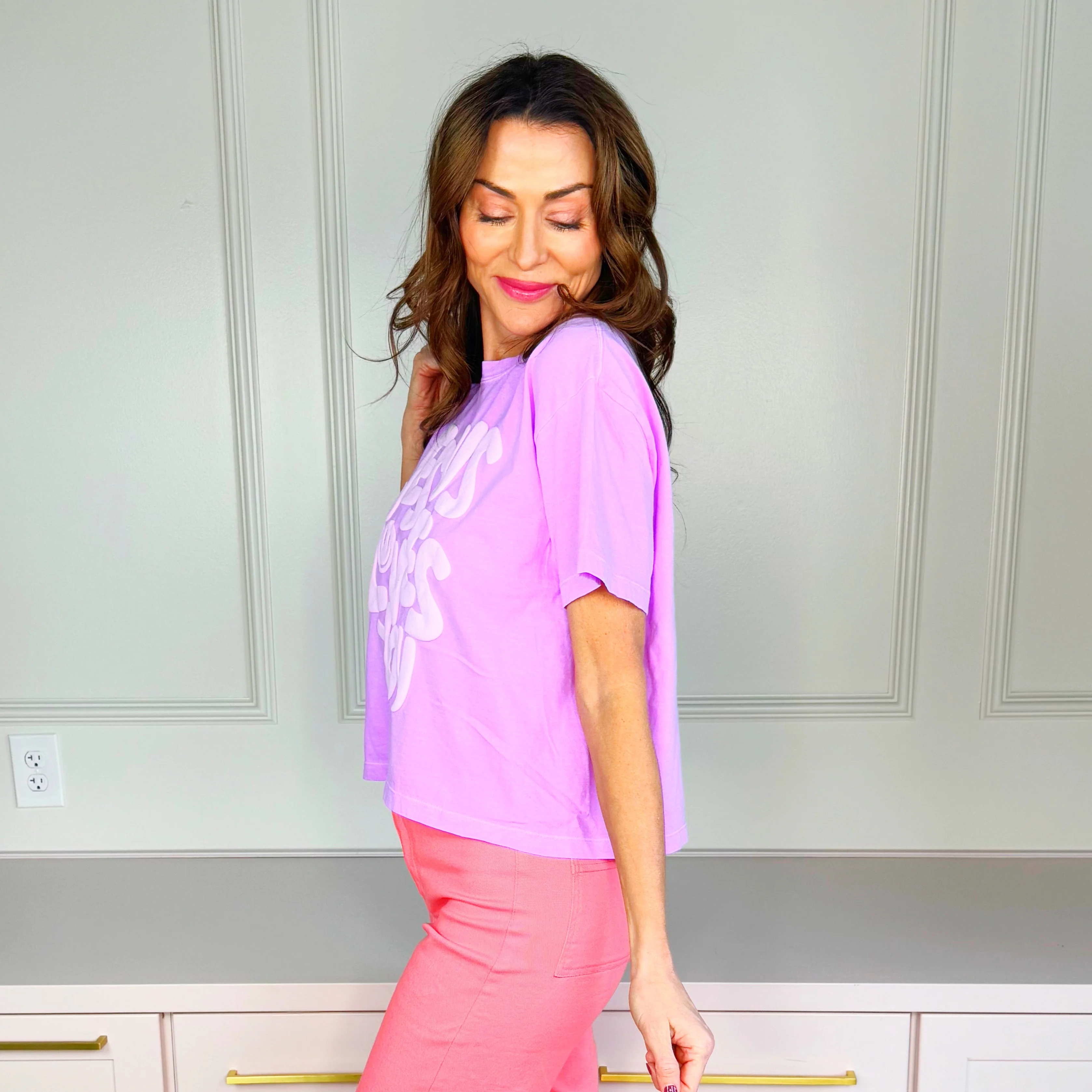 Smiley Jesus Loves You Puff Cropped Tee - Image 8