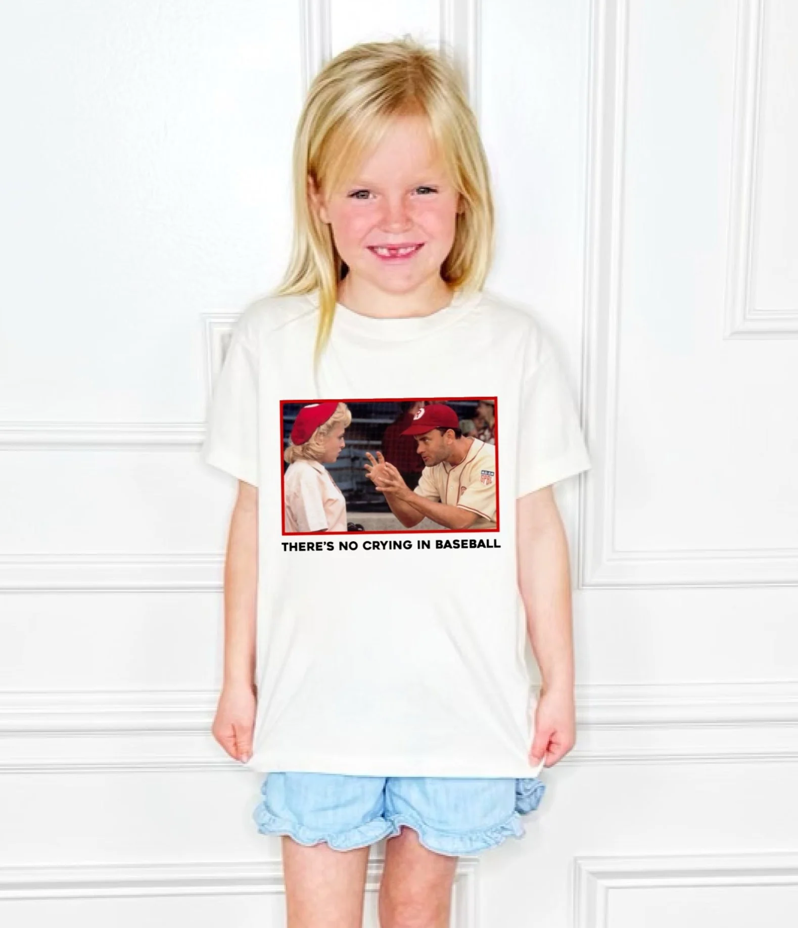 Theres No Crying in Baseball Youth and Adult tee - Image 3