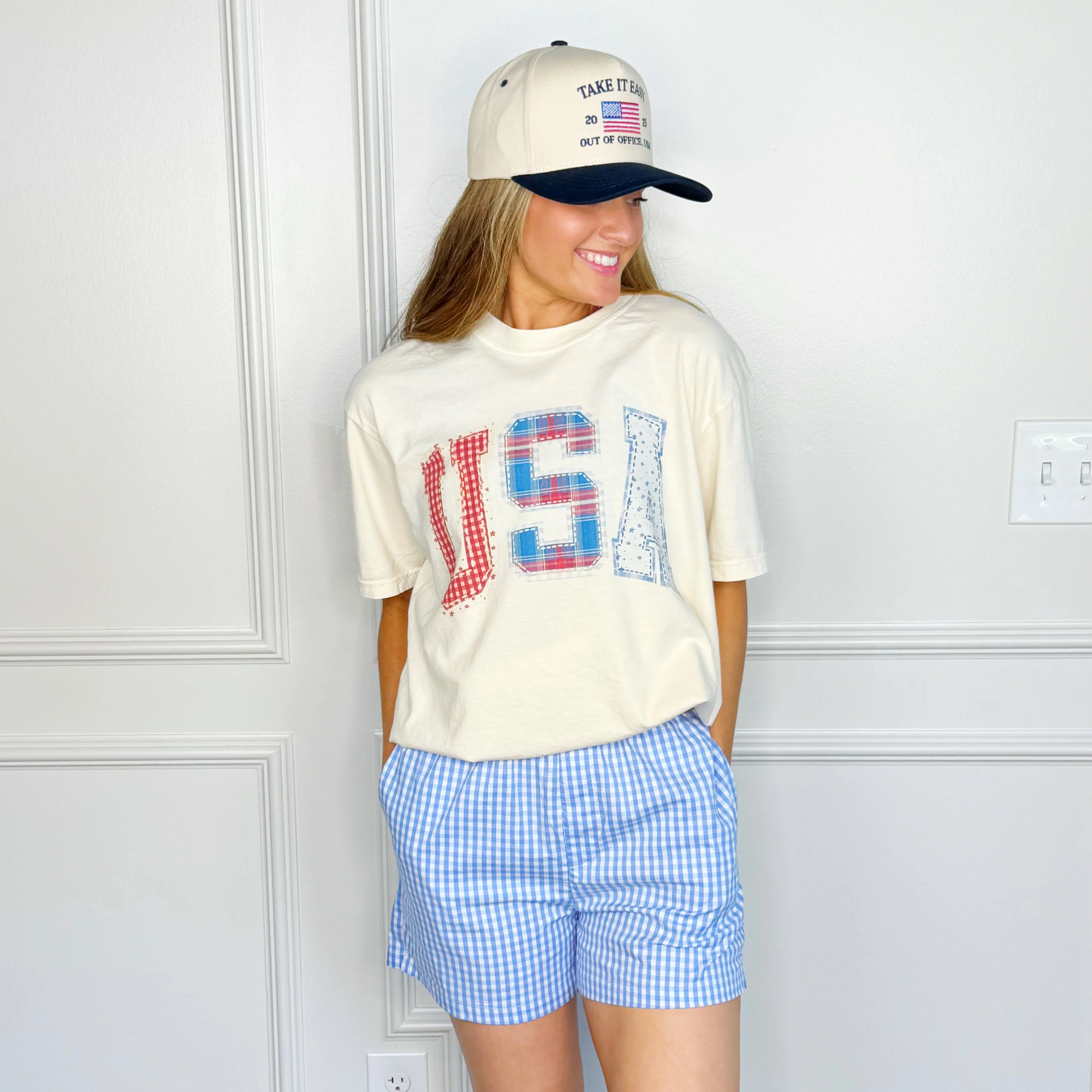 USA Patchwork Cropped Tee